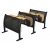 F型三人固定课桌椅前桌