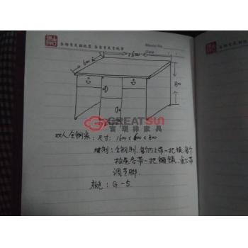 双人全钢桌