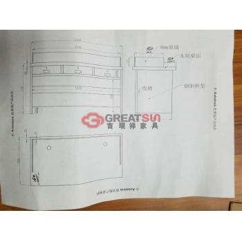 钢木办公桌