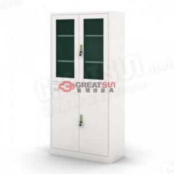 无抽屉玻璃门书柜