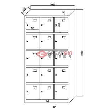 铁皮十五门鞋柜