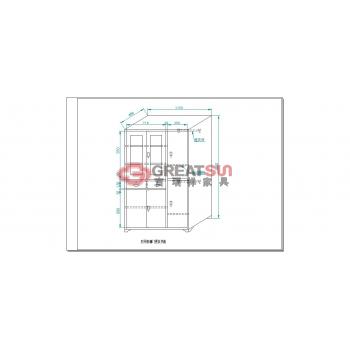 对开玻璃门更衣书柜