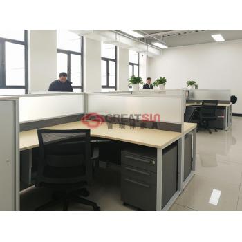 T字形2人屏风工作位