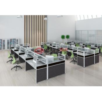 横排员工工位（屏风含磨砂玻璃）