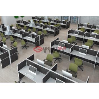 横排员工工位（屏风全封闭）