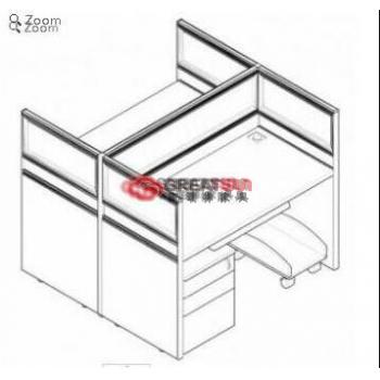 6人屏风工作位