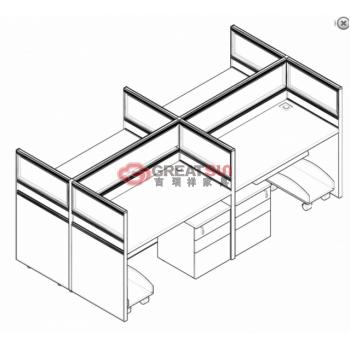 四人位屏风工作位