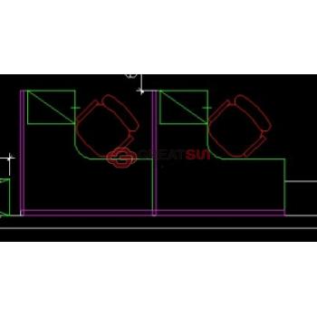 苹果风2人屏风工作位