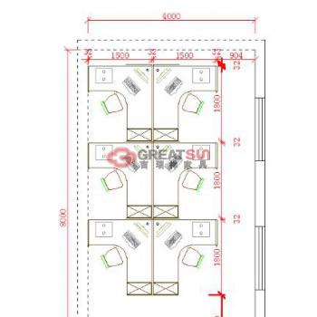 T0632六人屏风工作位