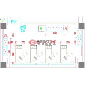 T32四人屏风工作位