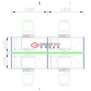T8+T3款屏风工作位（四人）