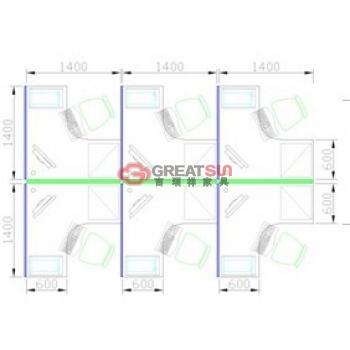 T8+T3款屏分工作位（六人位）