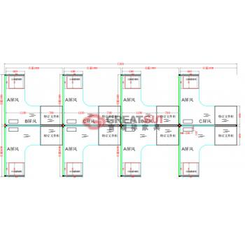 八人屏风工作位