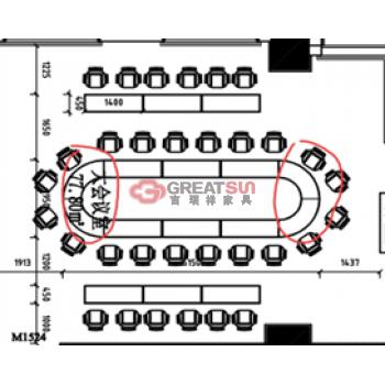 弧形条形会议桌