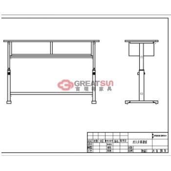 双人升降课桌