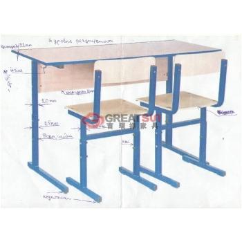 双人可升降课桌椅
