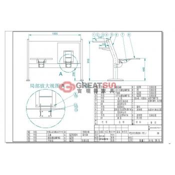 f型两人固定课桌椅（加高）