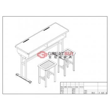 双人课桌凳
