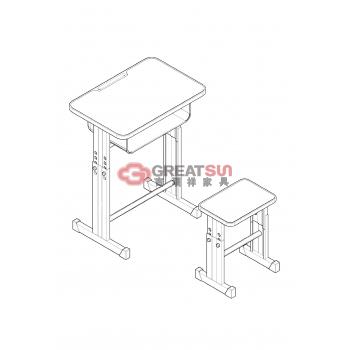 单人课桌凳2