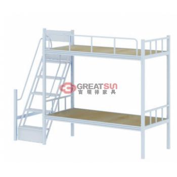 2人方管高低床（带床梯）