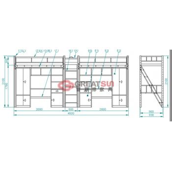 两人位中梯公寓床