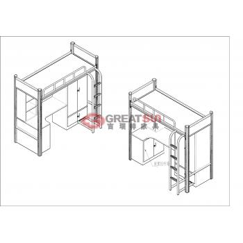 单人组合公寓床