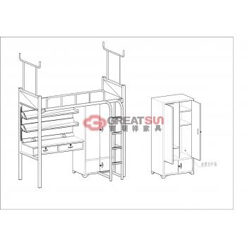 单人组合公寓床1