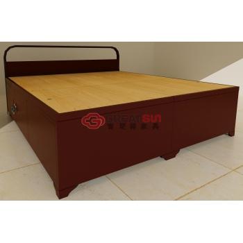 黄花梨转印色双人床