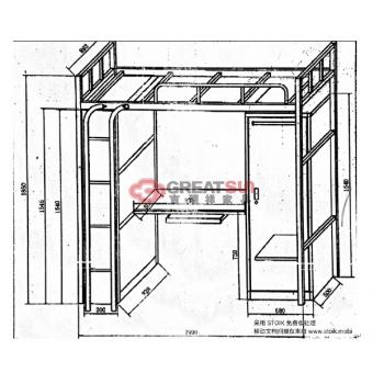 方管单人组合床