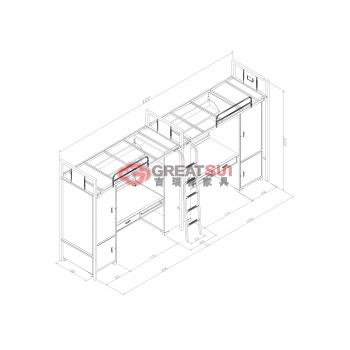 方管双人组合床（内径2000）