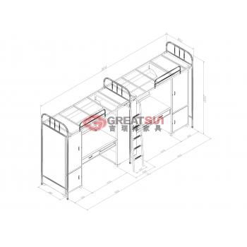 圆管双人组合床（内径1900）