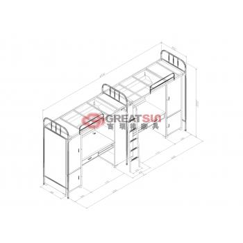 圆管双人组合床（内径2000）