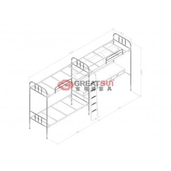 圆管三人连体床（内径2000）