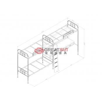 圆管三人连体床（内径1900）