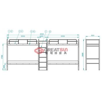 党校：四人位公寓床