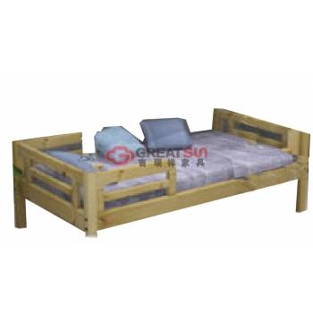 原木单人床