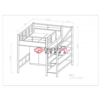 高架多功能上下铺床