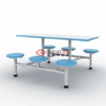 六人圆凳面餐桌椅