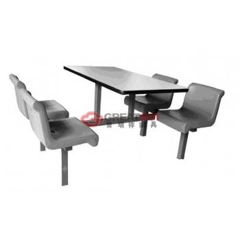 四座连体式餐桌椅