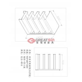 双面书架副架（木护板）