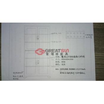 整体上下对开门杯柜