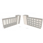 双面衣帽书柜/（带衣柜）