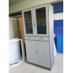 两抽屉对开玻璃门书柜