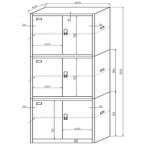 铁皮三节物品扣手柜