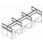 320款六人屏风工作位