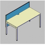 易众矩形办公桌（带G20桌屏）