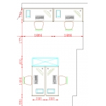 戴蒙工作位横排两人位