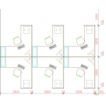 60/32款6人屏风工作位