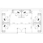 两人屏风工作位