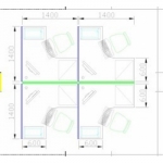 T8+T3款屏分工作位（四人位）